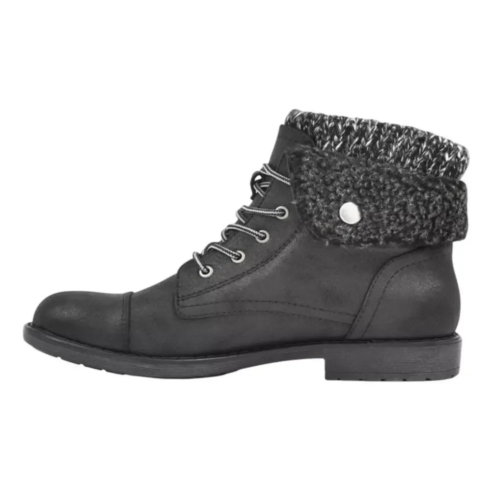 Cliffs by White Mountain Womens Duena Ankle Booties US 8.5 M Black Knit NIB
